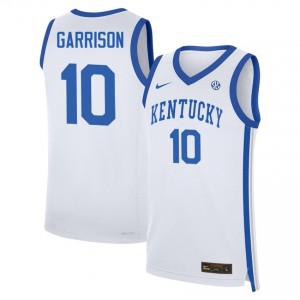 #10 White Men Brandon Garrison Replica College Basketball Kentucky Wildcats Jerseys