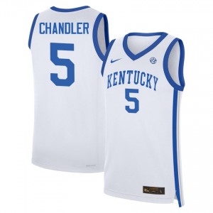 #5 White Men Collin Chandler University College Basketball Kentucky Wildcats Jerseys