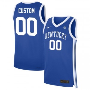 #00 Royal Men Custom Player College Basketball Kentucky Wildcats Jerseys