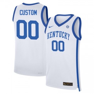 #00 White Men Custom Stitched College Basketball Kentucky Wildcats Jerseys