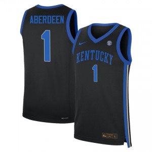 #1 Black Men Denzel Aberdeen Replica College Basketball Kentucky Wildcats Jerseys