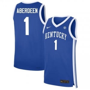 #1 Royal Men Denzel Aberdeen University College Basketball Kentucky Wildcats Jersey