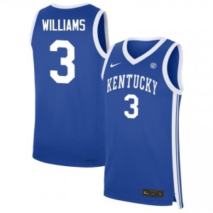 #3 Royal Men Kam Williams 2025-26 College Basketball Kentucky Wildcats Jerseys
