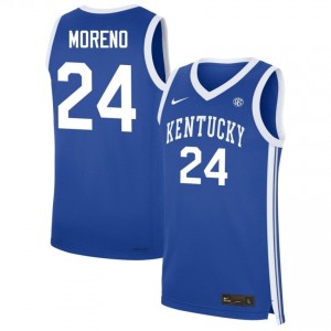 #24 Royal Men Malachi Moreno 2025-26 College Basketball Kentucky Wildcats Jersey