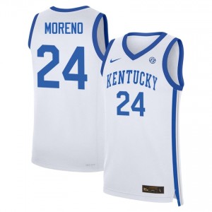 #24 White Men Malachi Moreno University College Basketball Kentucky Wildcats Jerseys