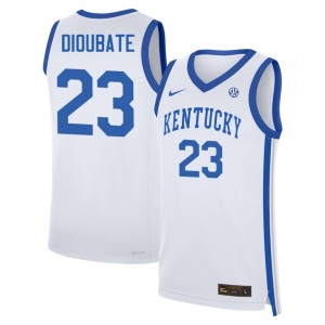 #23 White Men Mouhamed Dioubate NCAA College Basketball Kentucky Wildcats Jersey