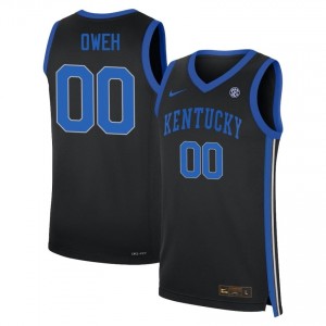 #00 Black Men Otega Oweh Embroidery College Basketball Kentucky Wildcats Jersey