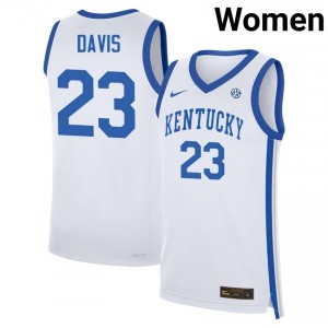#23 White Women Anthony Davis University College Basketball Kentucky Wildcats Jerseys