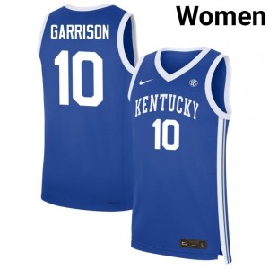 #10 Royal Women Brandon Garrison NCAA College Basketball Kentucky Wildcats Jersey