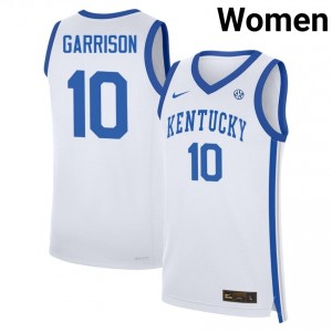 #10 White Women Brandon Garrison 2025 College Basketball Kentucky Wildcats Jerseys