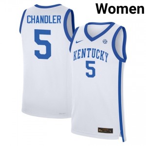#5 White Women Collin Chandler University College Basketball Kentucky Wildcats Jerseys