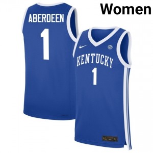 #1 Royal Women Denzel Aberdeen NCAA College Basketball Kentucky Wildcats Jerseys