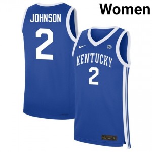 #2 Royal Women Jasper Johnson Player College Basketball Kentucky Wildcats Jersey