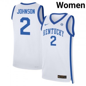 #2 White Women Jasper Johnson High School College Basketball Kentucky Wildcats Jerseys