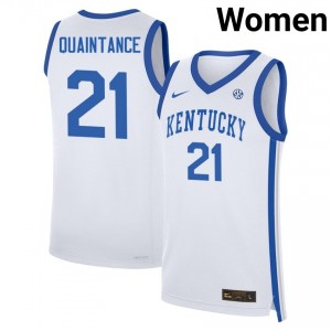 #21 White Women Jayden Quaintance Alumni College Basketball Kentucky Wildcats Jerseys