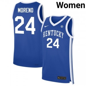 #24 Royal Women Malachi Moreno 2025 College Basketball Kentucky Wildcats Jersey