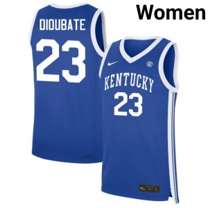 #23 Royal Women Mouhamed Dioubate Embroidery College Basketball Kentucky Wildcats Jersey
