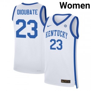 #23 White Women Mouhamed Dioubate Game College Basketball Kentucky Wildcats Jersey