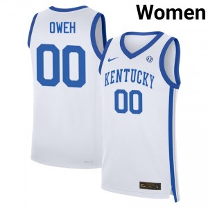 #00 White Women Otega Oweh Game College Basketball Kentucky Wildcats Jersey