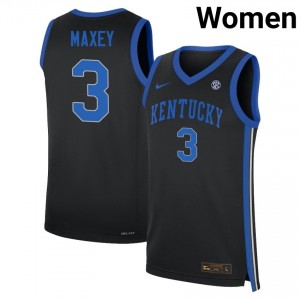 #3 Black Women Tyrese Maxey Embroidery College Basketball Kentucky Wildcats Jersey