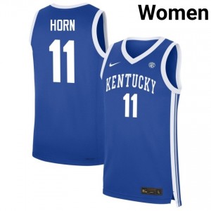 #11 Royal Women Walker Horn Official College Basketball Kentucky Wildcats Jerseys
