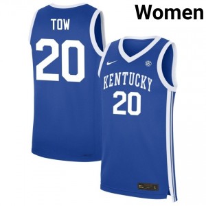 #20 Royal Women Zach Tow Replica College Basketball Kentucky Wildcats Jersey