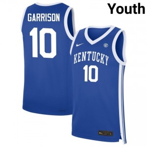 #10 Royal Youth Brandon Garrison Stitched College Basketball Kentucky Wildcats Jersey