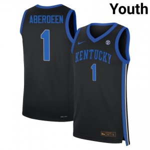 #1 Black Youth Denzel Aberdeen 2025-26 College Basketball Kentucky Wildcats Jersey