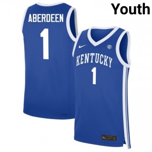 #1 Royal Youth Denzel Aberdeen Stitched College Basketball Kentucky Wildcats Jerseys