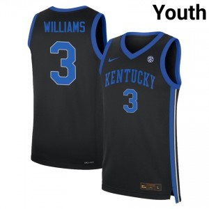 #3 Black Youth Kam Williams 2025 College Basketball Kentucky Wildcats Jerseys
