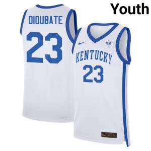 #23 White Youth Mouhamed Dioubate 2025-26 College Basketball Kentucky Wildcats Jerseys