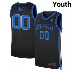 #00 Black Youth Otega Oweh Player College Basketball Kentucky Wildcats Jerseys