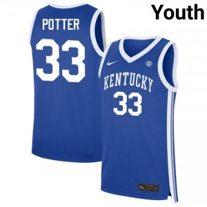 #33 Royal Youth Reece Potter 2025-26 College Basketball Kentucky Wildcats Jersey
