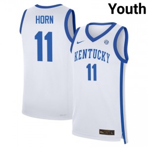 #11 White Youth Walker Horn 2025-26 College Basketball Kentucky Wildcats Jersey