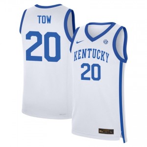 #20 White Men Zach Tow 2025 College Basketball Kentucky Wildcats Jerseys