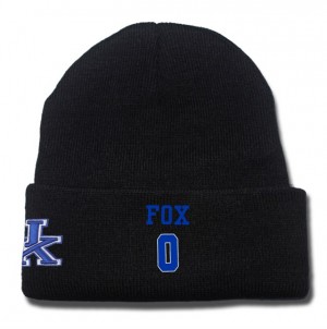 De'Aaron Fox Kentucky Wildcats Knit Beanie Black #0 Top Of The World Player Name And Number Custom