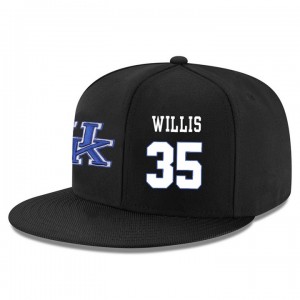 #35 Derek Willis Kentucky Wildcats Adjustable Snapback Hat Black 