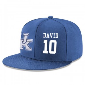 Blue #10 Jonny David Kentucky Wildcats Adjustable Snapback Hat