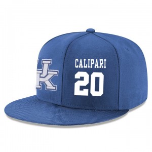 Brad Calipari Kentucky Wildcats Adjustable Snapback Hat Blue #20 