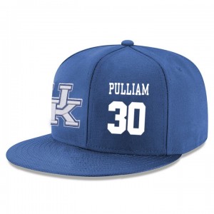 Kentucky Wildcats #30 Dillon Pulliam Blue Adjustable Snapback Hat