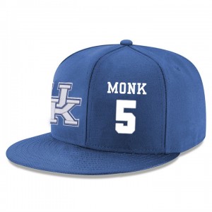 Blue #5 Malik Monk Kentucky Wildcats Adjustable Snapback Hat