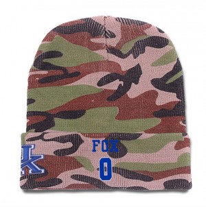 Kentucky Wildcats #0 De'Aaron Fox Camo Top Of The World Player Name And Number Custom Knit Beanie