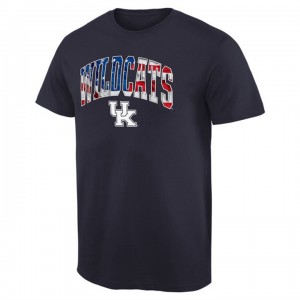 Kentucky Wildcats US Flag Banner Arch T-shirt - Navy