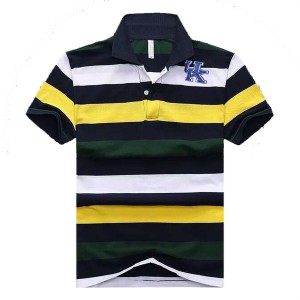 Men's Kentucky Wildcats Performance Polo Black/Yellow/White Stripe Team Logo 