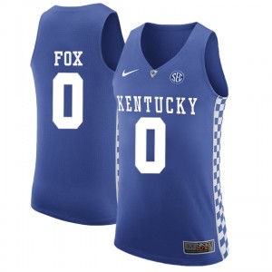 Men's Kentucky Wildcats #0 De'Aaron Fox Royal Basketball Jersey