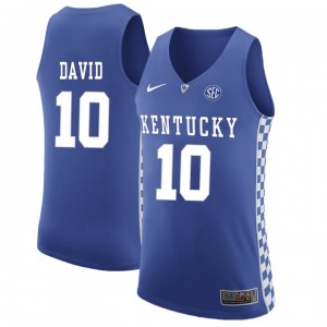 #10 Men's Jonny David Kentucky Wildcats Jersey Royal Basketball 