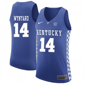 Men's Royal Basketball #14 Tai Wynyard Kentucky Wildcats Jersey