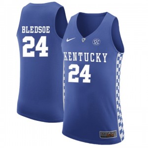 Men's Royal Basketball #24 Eric Bledsoe Kentucky Wildcats Jersey