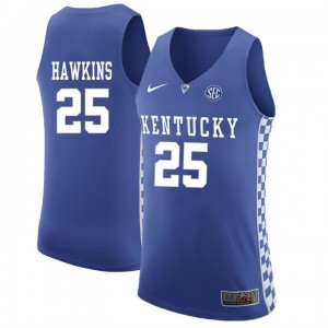 Men's Kentucky Wildcats #25 Dominique Hawkins Royal Basketball Jersey