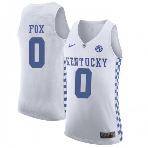 S-3XL Basketball De'Aaron Fox Kentucky Wildcats #0 Men's White Jersey